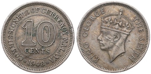 Malaya And British Borneo - 10 Cent 1948-1961 - Various Vintages
