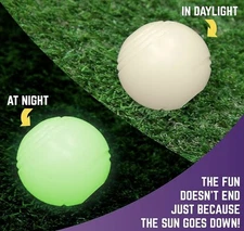 Dog Fetch Ball Play Toy, Glow In The Dark Night Light Fit In Medium Chuckit 2 PK