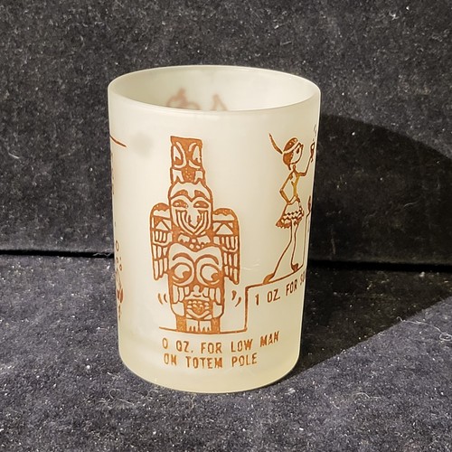 Antique Indian Totem Say When Frosted Shot Glass 4oz Humorous Mt. Rainier - Picture 3 of 10
