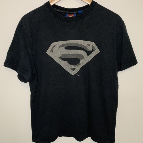 Superman T-shirt mens medium black DC comics tee classic S logo 2006