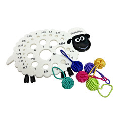 HiyaHiya Yarn Ball Stitch Markers  Sheep Needle Gauge Bundle