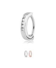316L Surgical Steel Navel Belly Button Clicker Ring 5 CZ Stone 14 Gauge 14G