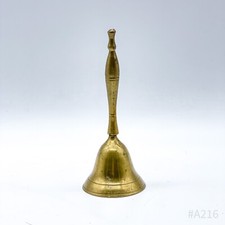 Vintage mosiężny dzwonek, mosiężny dzwonek, dzwonek stołowy wyprodukowany w Indiach - 14,5cm