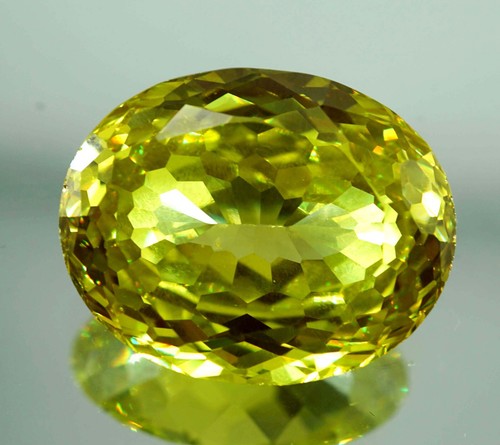 EGL Certified 45.20 Ct Natural Oval Cut Cambodian Green Zircon Loose Gemstone - Picture 2 of 6