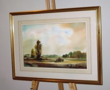 JOHN SNELLING Watercolour Painting Man with a Haycart in a Countryside Landscape