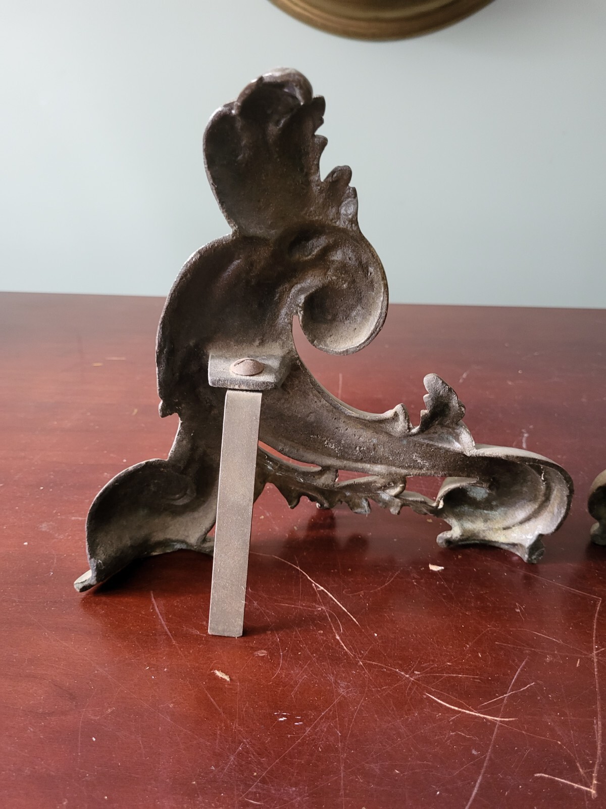 French Antique Rocco Brass Fireplace Andirons / eBay