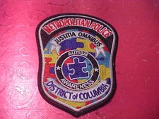 METRO D.C. AUTISM POLICE PATCH SHOULDER SIZE UNUSED NOT A BADGE