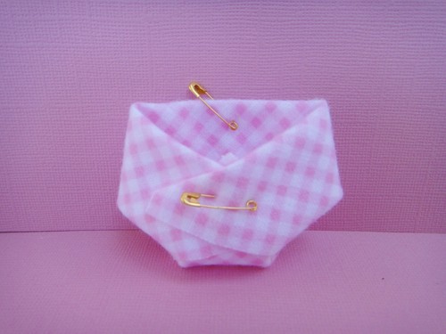 20 Mini Diapers Baby Shower Favors or Dirty Diaper Game Lot Pink Gingham Flannel - Picture 5 of 7