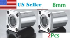 2Pcs LMK8UU 8mm Square Flange Type Linear Bearing Ball Bushing 8x15x24mm