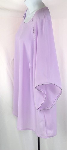 Worthington chiffon flowy top 2X Purple 3/4 Draped Angel sleeves fairy Romantic - Picture 2 of 5