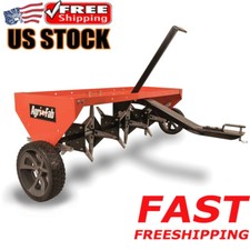 48 in Tow Plug Aerator 32 Galvanized Knives Flat Free Tires Orange Black Large