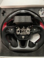 Steering Wheel Smart LED Display Shift Lights Black Red & Carbón Fiber 