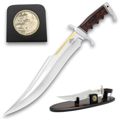 #ad Hibben 65th Anniversary Spartan Bowie Knife Includes Wooden Stand $149.99