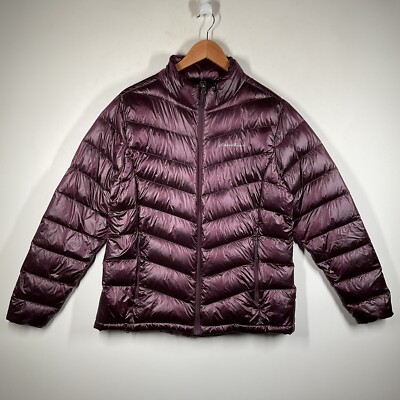 Eddie Bauer EB650 Packable Down Puffer Jacket Womens Large Purple Ultra Light