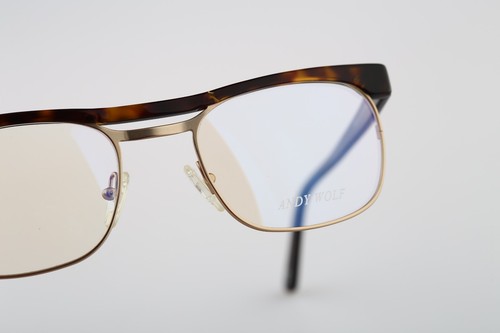 Andy Wolf 4478 Col. B, 2000s tortoise & gold small square aviator glasses frames - Picture 7 of 10