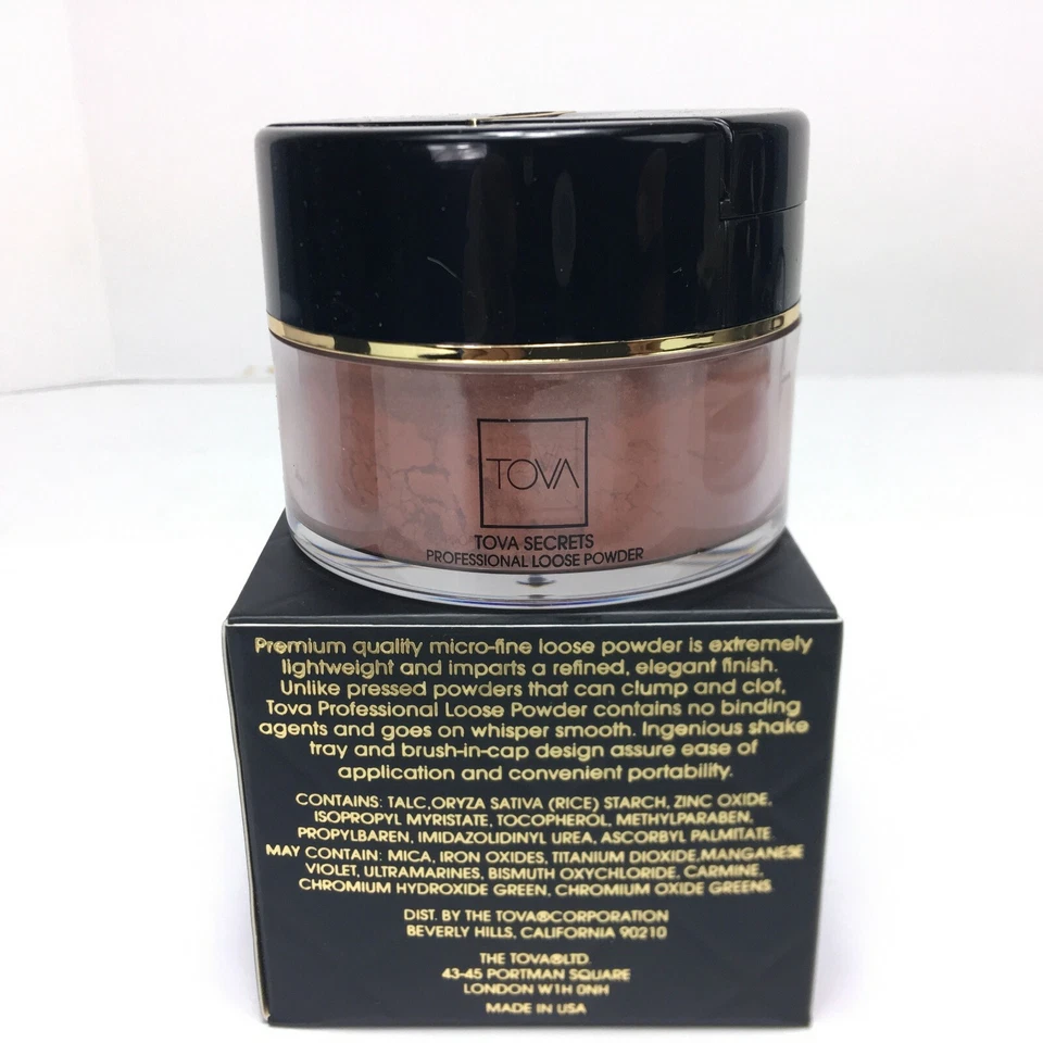 Лот из 2 Tova секреты профессиональный макияж рассыпчатый порошок бронзы зарево 1,3 унц. - Изображение 4 из 4