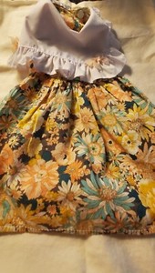 Cat Dress Pet Clothing Floral W/ Platter Coller Fits A 7-9 Pound New.