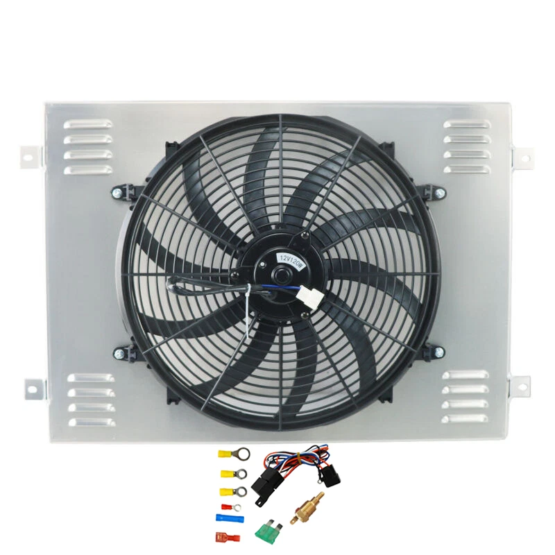 Cubierta de aluminio del radiador + ventilador para Dodge D150 D250 1979-1993 D350 W150 W250 V6 V8 Foto 2 de 4