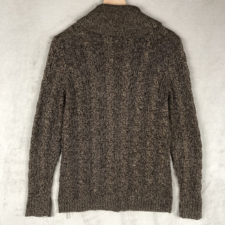 LRL RALPH LAUREN JEANS CO Cardigan Sweater Women's L Brown Cotton Shawl