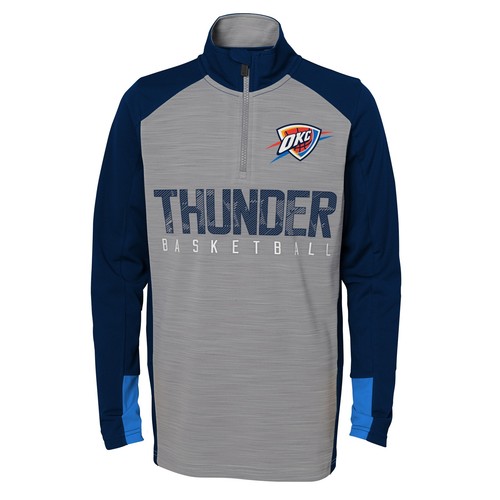 Outerstuff NBA Youth Boys Oklahoma City Thunder "Shooter" 1/4 Zip Sweater - Picture 2 of 8