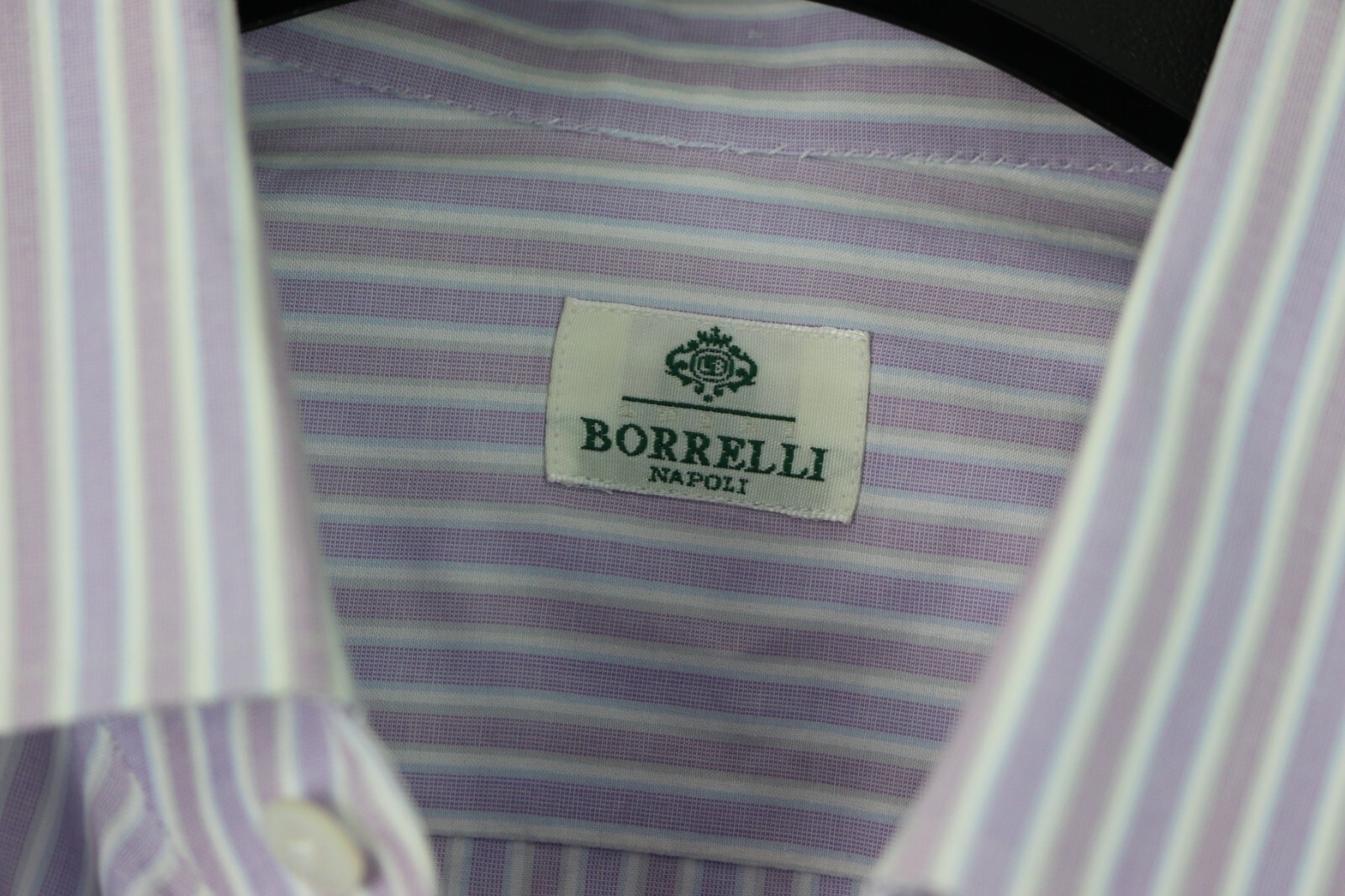 Luigi Borrelli Napoli Dress Shirt 16.5 x 42 Purpl… - image 2