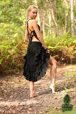 Cotton Ruffle Skirt, Boho Gypsy Hippie Pixie Fairy Flamenco Dancing Festival