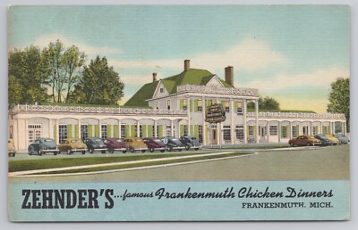 Zehnder's Famous Frankenmuth Chicken Dinners in Frankenmuth MI c1940s Postcard