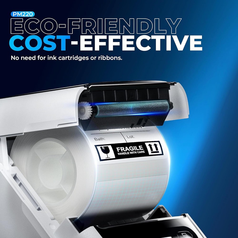 PM220 Bluetooth Label Maker with 2-Inch Portable Thermal Tape Printer