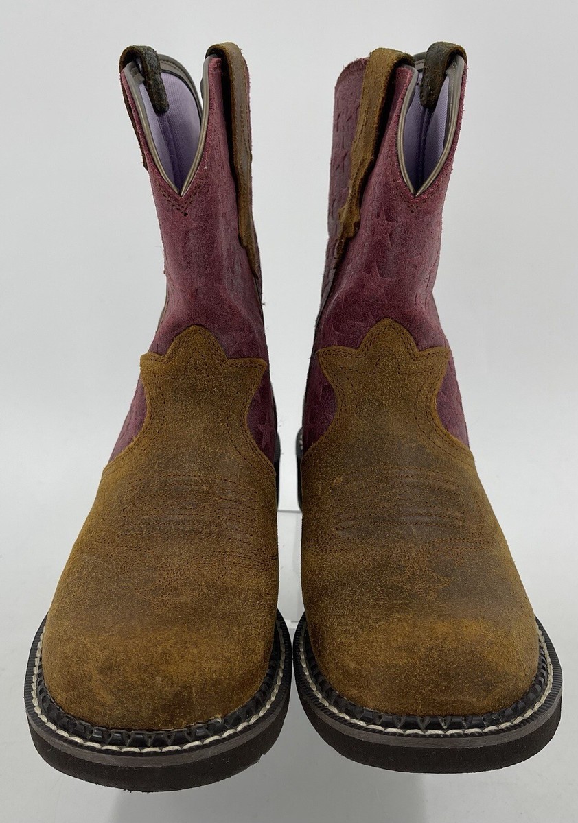 Ariat Fatbaby Pink Stars Heritage Trio Western Cowboy Boots Size