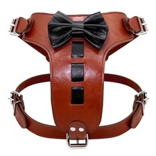 STG Genuine Leather Harness With Adjustable Chest Neck For Pitbull/Boxer Brown
