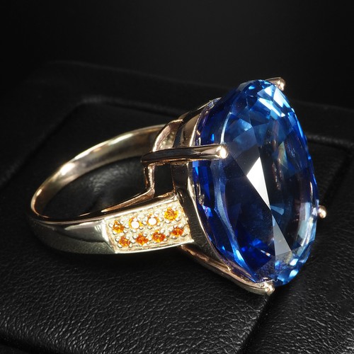 Stunning Cornflower Blue Sapphire 25.11Ct 925 Sterling Silver Handmade Rings - Picture 5 of 8