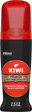 Instant Shine Liquid Shoe Polish, Black, 2.5 Oz with Sponge Applicator