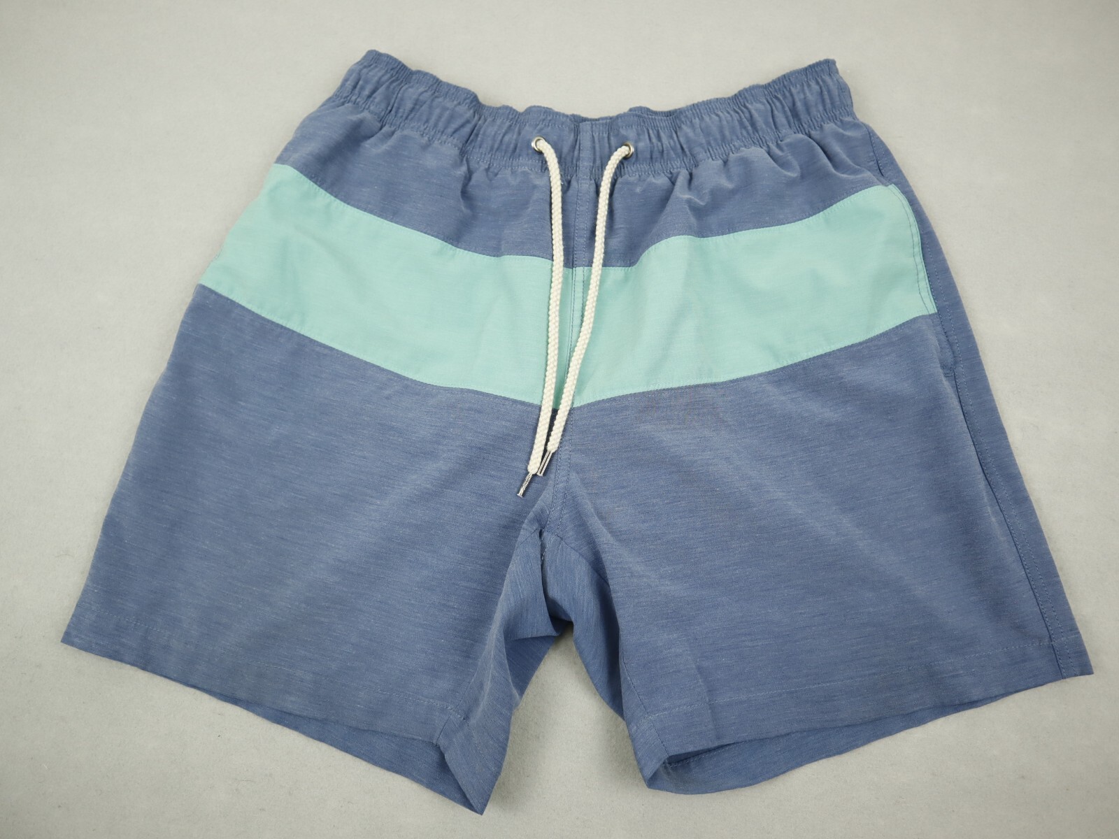 Faherty Shorts Men Large Blue Solid Trunks Drawst… - image 1