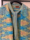 Missoni Geometric Wool Blend Boucle Sleeveless Cardigan Blue 42 — photo 4