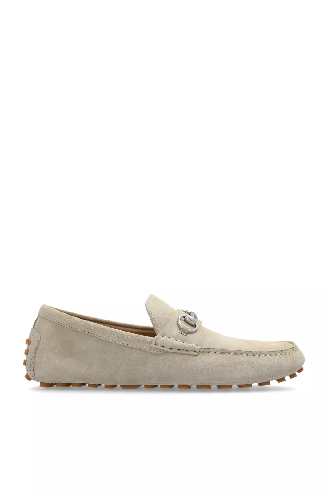Mocassins homme Gucci beige en daim