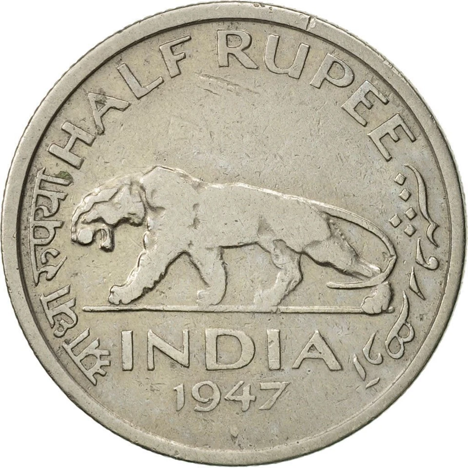 India - British | 1/2 Rupee Coin | King George VI | Km:553 | 1946 - 1947 - Image 3 of 4