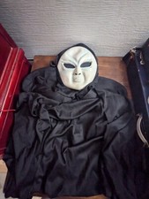 Vintage Easter Unlimited Alien Glow Scream Mask Hood Shroud Costume Cape Robe