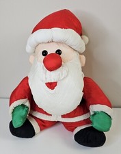 Vintage Santa Claus Nylon Stuffed Toy Plush Christmas 12" Parachute Fabric