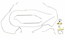 Complete Stainless Steel Prebent Brake Line Kit For Power Disc Front(Rear Drum