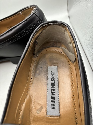 Johnston & Murphy Mens 24-93310 Size 10.5 Black Wingtip Tasseled Dress Loafer - Picture 3 of 9