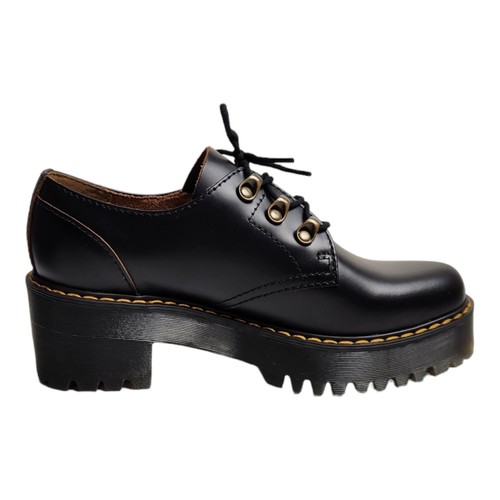 Dr Martens Leona Lo Women's Size US 8 UK 6 EUR 39 Black Platform Shoes Oxford - Picture 7 of 11