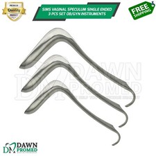 Sims Vaginal Speculum Single Ended 3 Pcs Set (S,M,L) OB/GYN Instrument German Gr