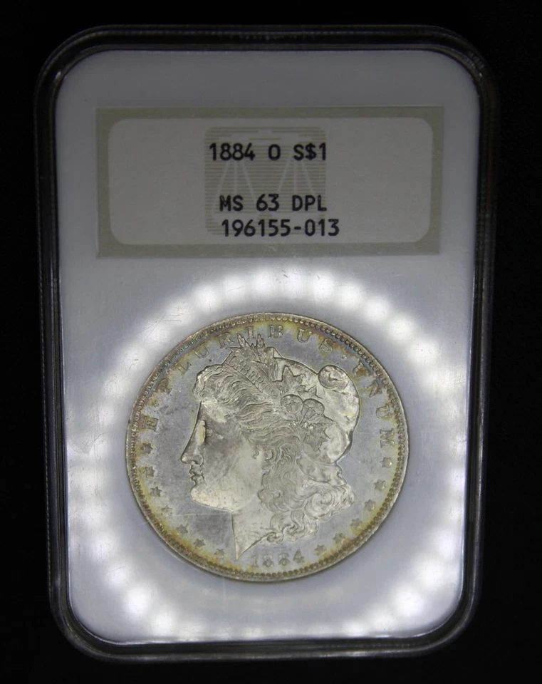 🌈 1884 O DMPL Morgan Silver Dollar NGC MS63 Fatty Rainbow Color Toned PL Coin - Image 3 of 4