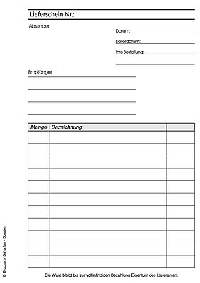 1x LIEFERSCHEINBLOCK A6 100 BLATT,LIEFERSCHEINBUCH, Lieferscheinformular (22422)