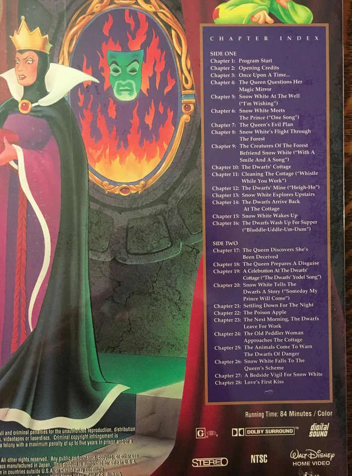 **SEALED** DISNEYS-SNOW WHITE and the Seven Dwarfs~80'S~LaserDisc   - Image 3 of 4