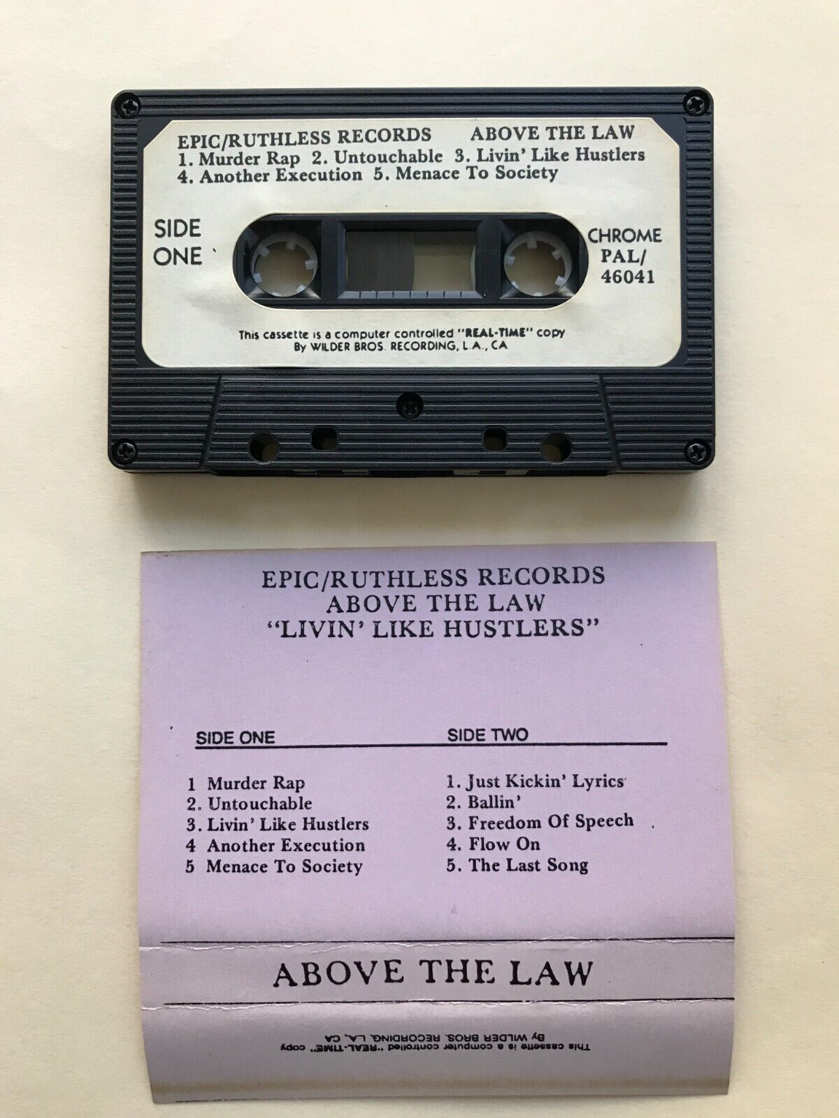 ABOVE THE LAW LIVIN' LIKE HUSTLERS ADVANCE PROMO CASSETTE G FUNK RUTHLESS EPIC