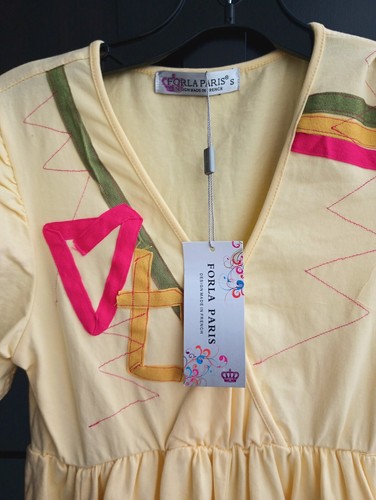 FORLA PARIS Women Yellow Casual Dress S - Picture 6 of 8