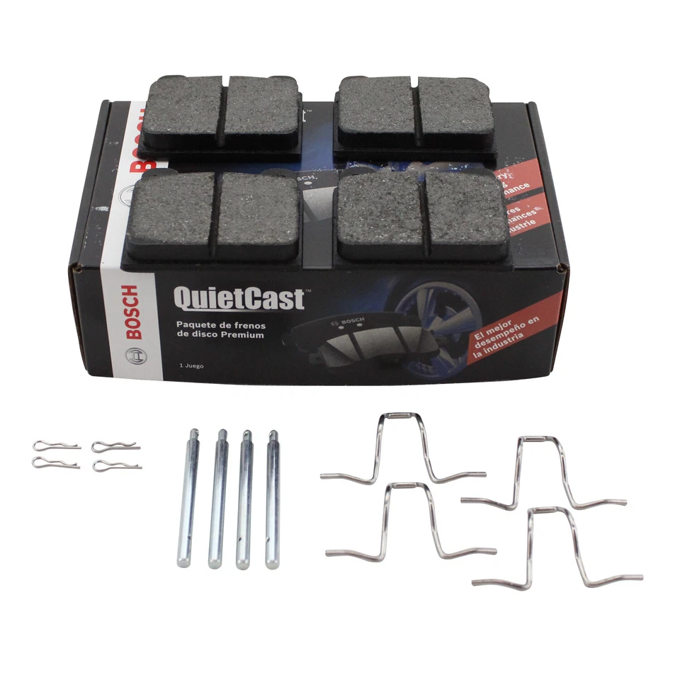 Juego de pastillas de freno delanteras semimetálicas Bosch QuietCast para Alfa Romeo Ferrari MB VW Foto 3 de 4