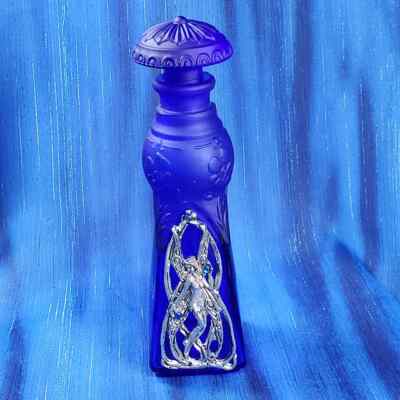 Blue Fairy Pewter Glass Perfume Bottle