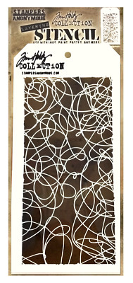 Tim Holtz Layering Stencil Line String Doodle Design Stampers Anonymous Template